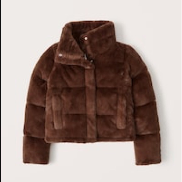 NWT Abercrombie & Fitch Women’s Faux Fur Mini Puffer size XL - Picture 1 of 6